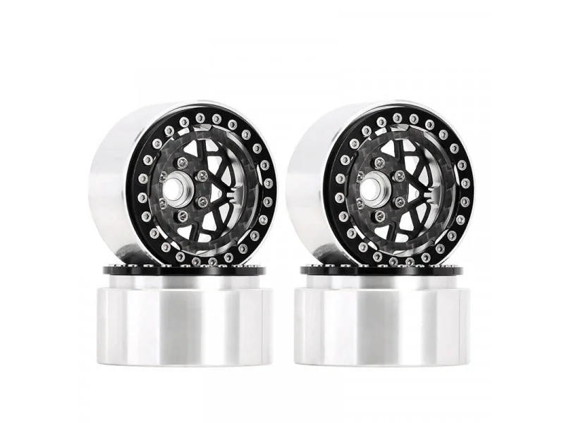ALU BEADLOCK WIELEN 1.9" CARBON INSERT 4ST  ZWART