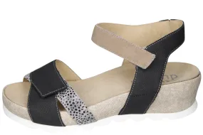Durea 7403.1009 Zwart/ taupe/ zand Wijdte G