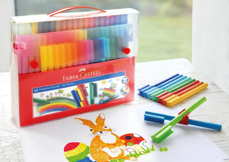 FABER CASTELL FC155579 UITWASBARE CONNECTOR STIFTEN KOFFER 80 STUKS