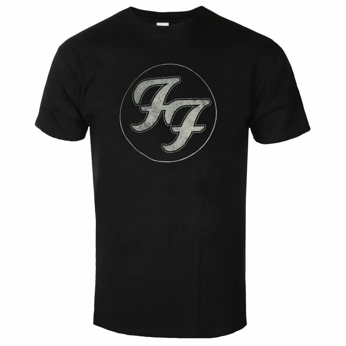HEREN TSHIRT FOO FIGHTERS  DISTRESSED LOGO  ZWART  ROCK OFF