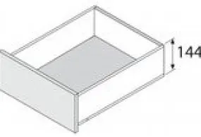 LEGRABOX op MAAT  K BLUM CE - SW ZijdeWit Mat - 300mm - Hoogte K 128,5mm (K144) - LichtGrijs - Schroef