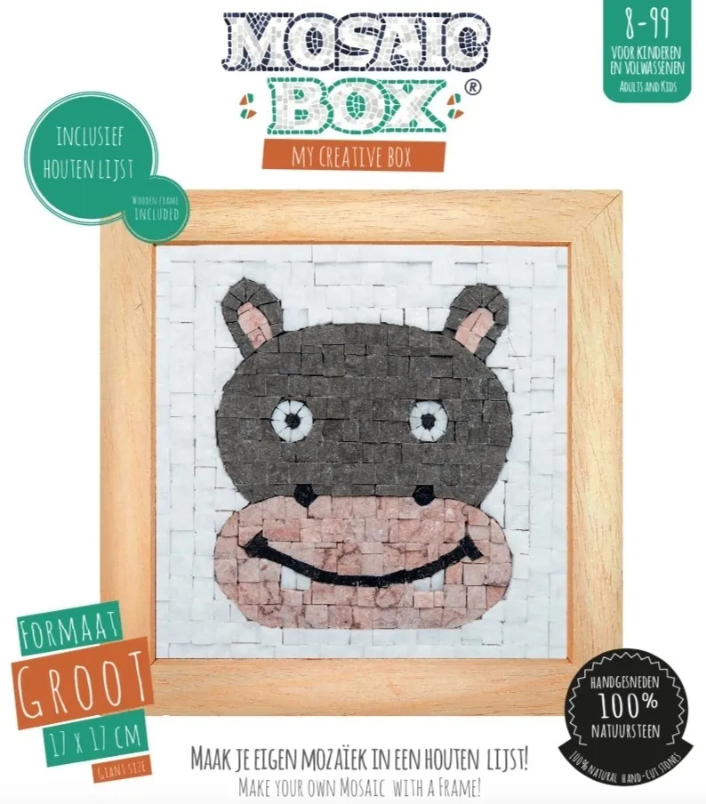 MOSAICBOX  MOZAIEK MET LIJST NIJLPAARD 17 CM
