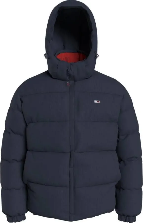 Tommy Hilfiger Blauwe Polyester Jas met Afneembare Capuchon Blauw Heren